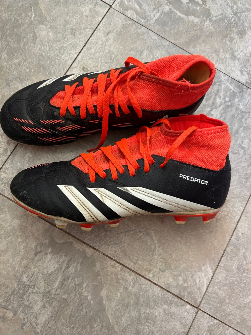 adidas Kids Predator Soccer Cleats - Black & Red-Orange